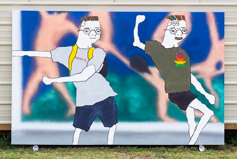 Artist Mauro Martinez, a former drug addict who turns memes into paintings