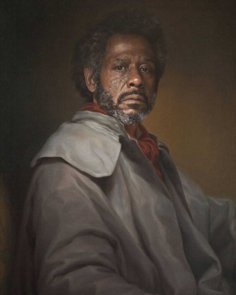 Artista francés pinta retratos de celebridades en estilo clásico