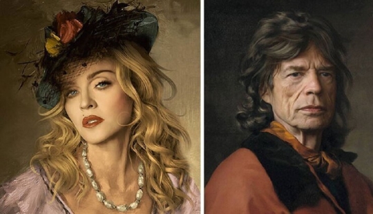 Artista francés pinta retratos de celebridades en estilo clásico Artista francés pinta retratos de celebridades en estilo clásico