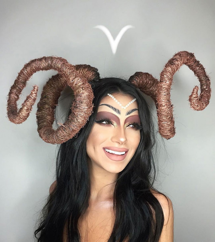 Artista iraní con un maquillaje hecho los signos del zodiaco, sexy Artista iraní con un maquillaje hecho los signos del zodiaco, sexy