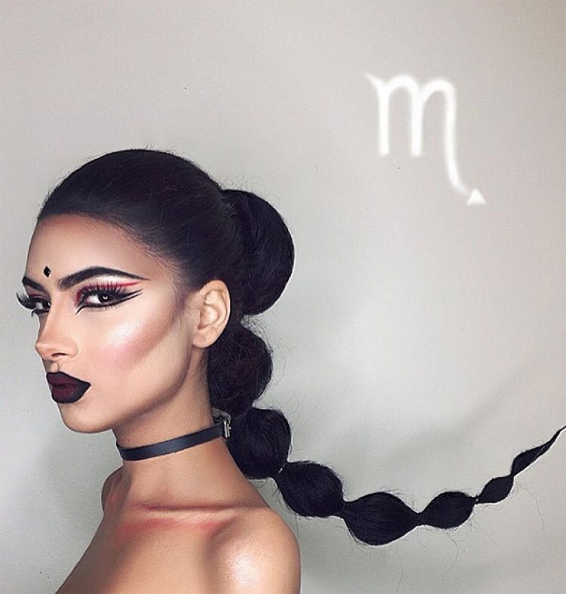Artista iraní con un maquillaje hecho los signos del zodiaco, sexy Artista iraní con un maquillaje hecho los signos del zodiaco, sexy