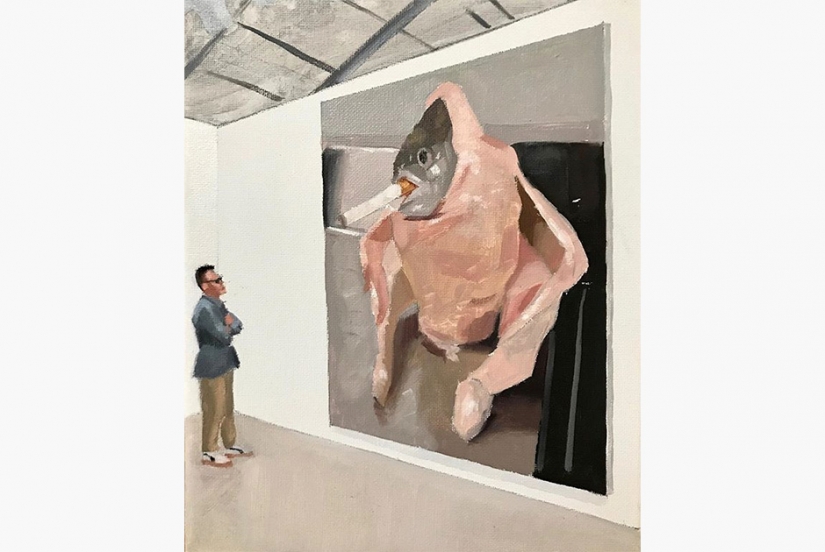 Artista Mauro Martínez, un ex drogadicto que convierte memes en pinturas