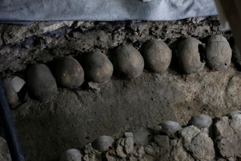 Aztec tower made of human skulls discovered in Mexico City