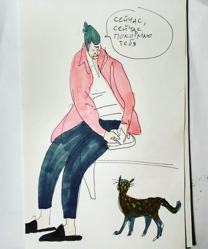 "Basmanny Babushki": bocetos y buenas fotos de Anya Desnitskaya "Basmanny Babushki": bocetos y buenas fotos de Anya Desnitskaya