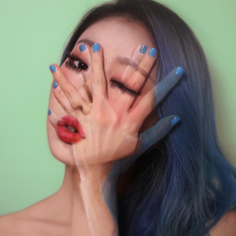 Beautiful chimeras: make-up artist from Korea blows up the brain with optical illusions of makeup