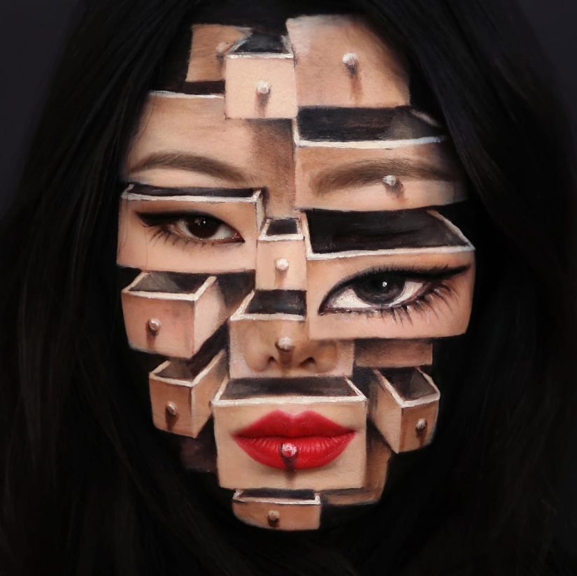 Beautiful chimeras: make-up artist from Korea blows up the brain with optical illusions of makeup