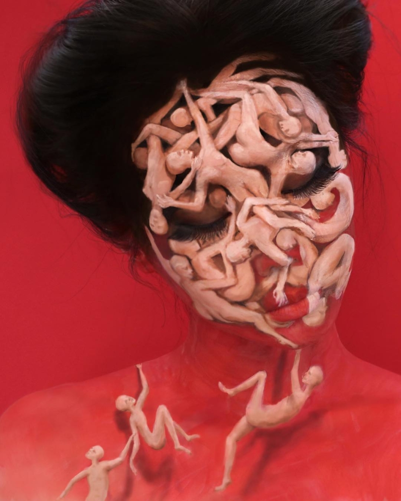 Beautiful chimeras: make-up artist from Korea blows up the brain with optical illusions of makeup
