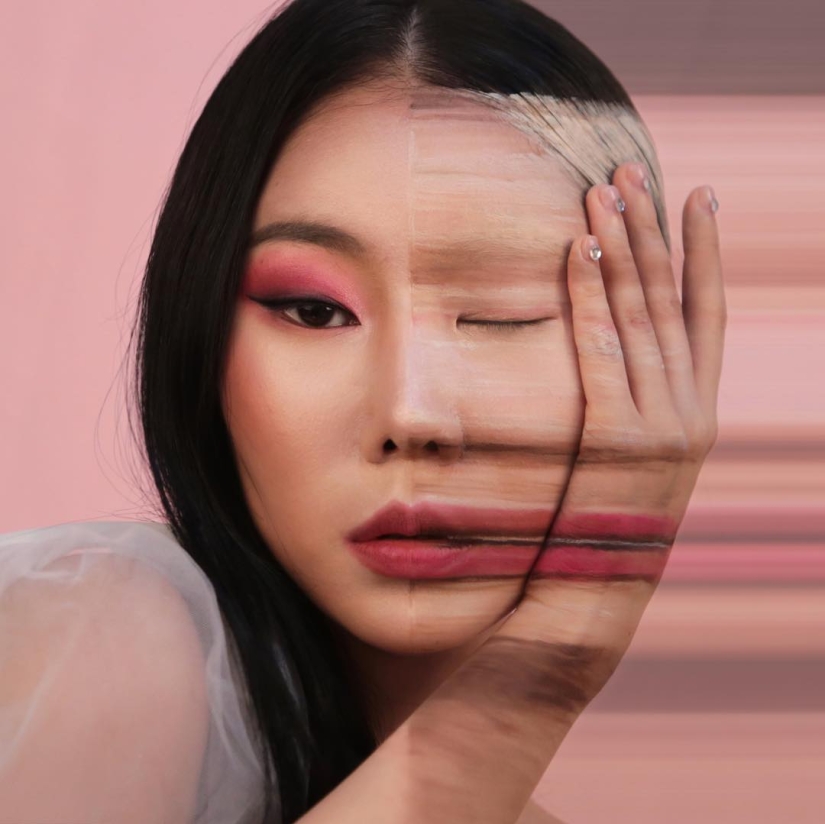 Beautiful chimeras: make-up artist from Korea blows up the brain with optical illusions of makeup