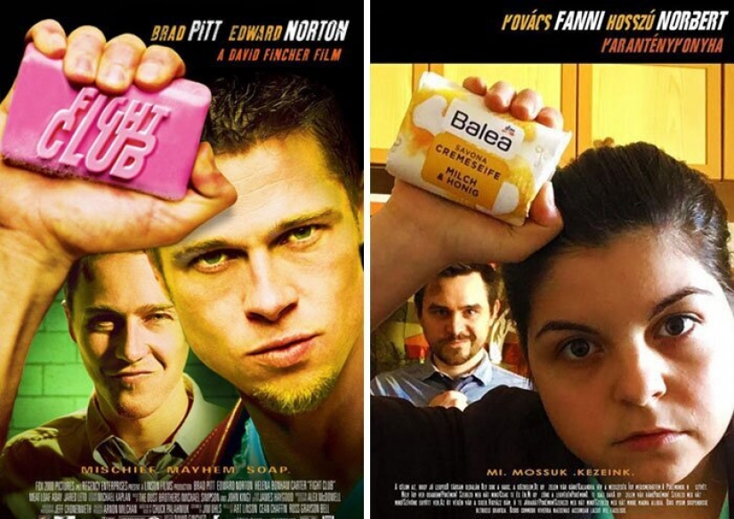 Bored quarantined a couple recreated scenes from famous movies