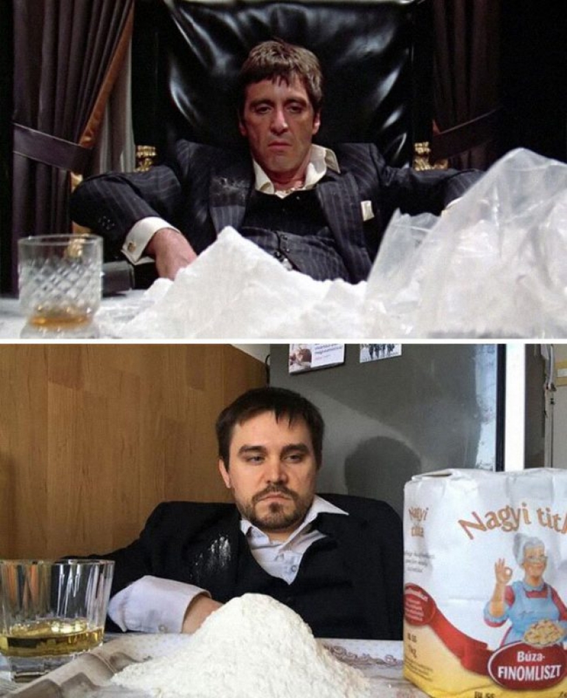 Bored quarantined a couple recreated scenes from famous movies