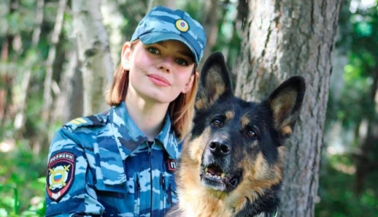 Brave and beautiful Russian police officers