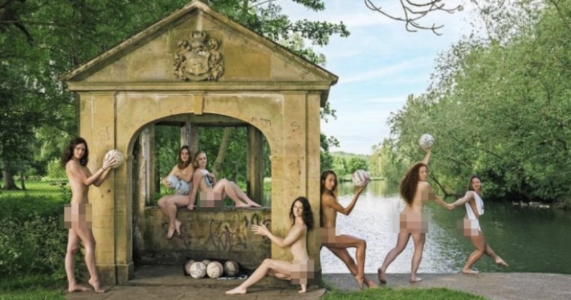 Cambridge students traditionally undressed for a charity calendar