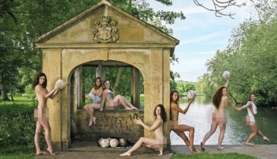 Cambridge students traditionally undressed for a charity calendar