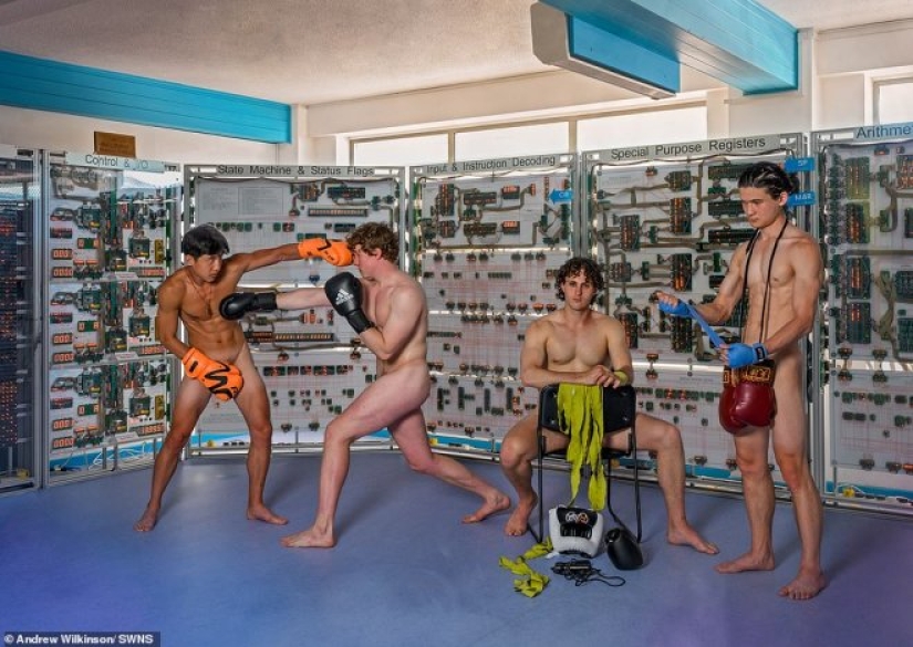 Cambridge students traditionally undressed for a charity calendar