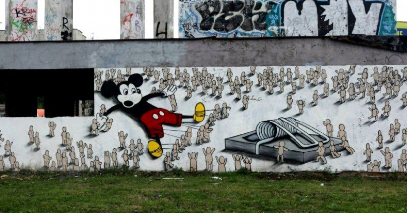 Características de ruso arte de la calle: el graffiti con un toque personal de Slava Ptrk