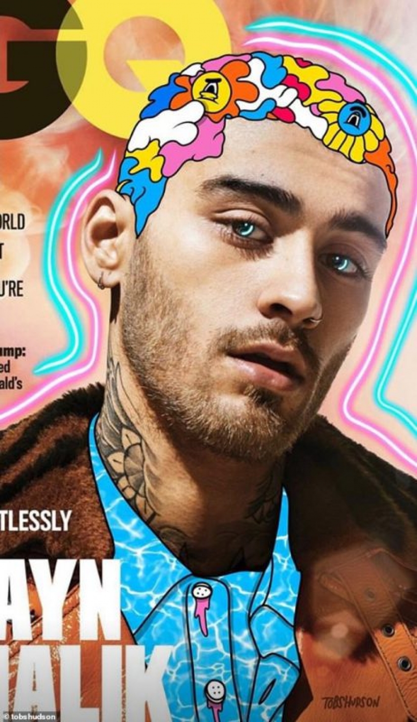 Cartoons for adults: guy makes hot collage sexy stars in bikinis