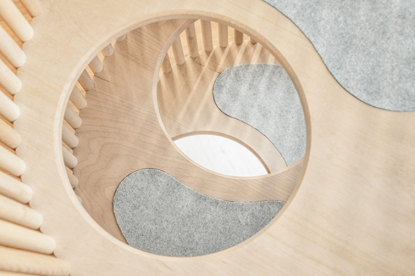 Casa de gato de mármol y madera por medio millón de rublos