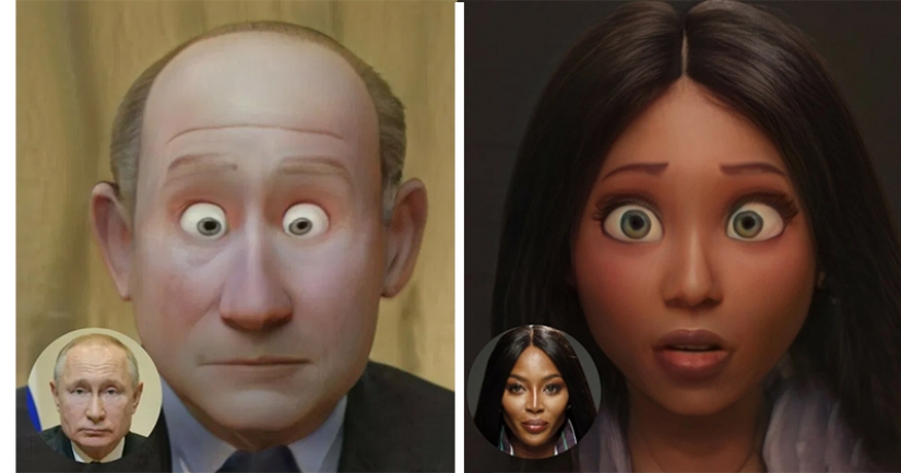 Celebrities turned into cartoon characters with the help of online service ToonMee