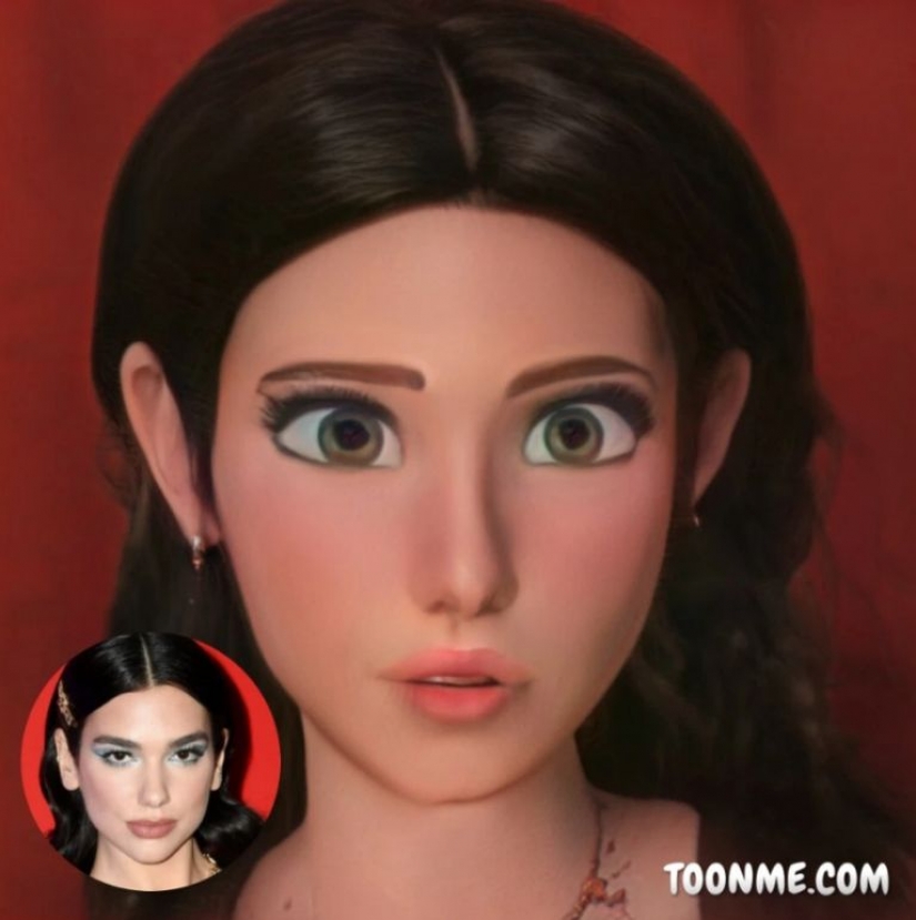 Celebrities turned into cartoon characters with the help of online service ToonMee