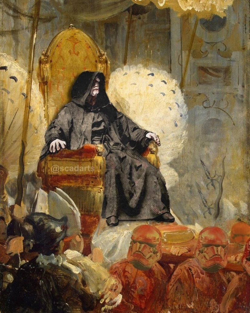 Characters from the Star wars universe in the subjects of classical paintings