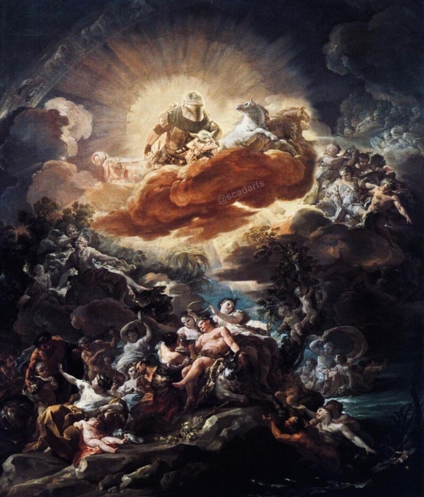 Characters from the Star wars universe in the subjects of classical paintings