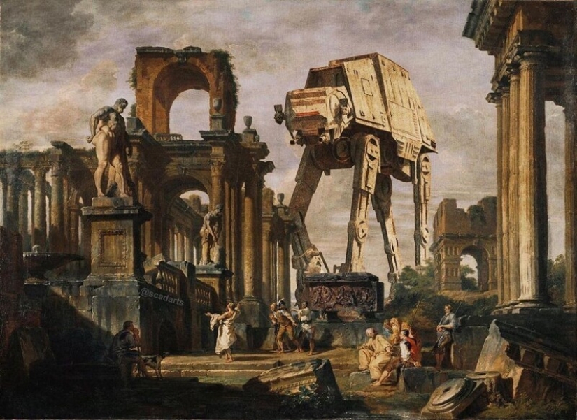 Characters from the Star wars universe in the subjects of classical paintings