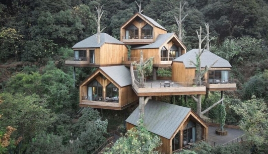 China built a magical hotel from tree houses China built a magical hotel from tree houses