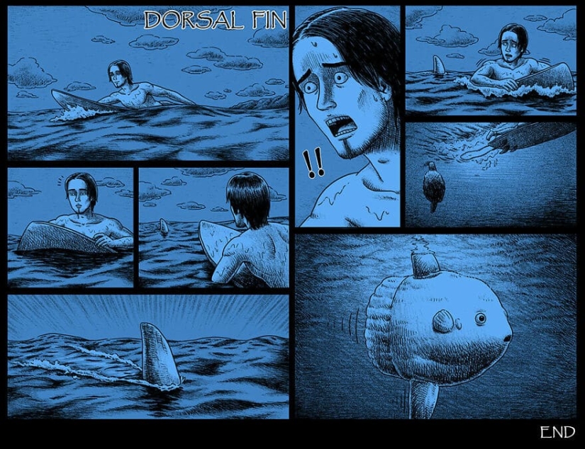 Cómics de miedo con finales espeluznantes de un artista taiwanés