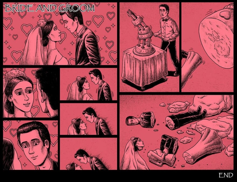 Cómics de miedo con finales espeluznantes de un artista taiwanés