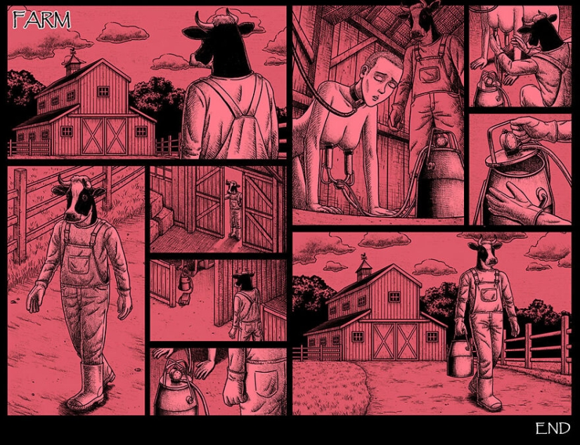 Cómics de miedo con finales espeluznantes de un artista taiwanés