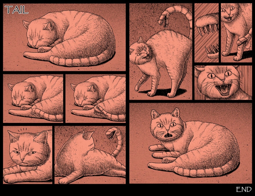 Cómics de miedo con finales espeluznantes de un artista taiwanés