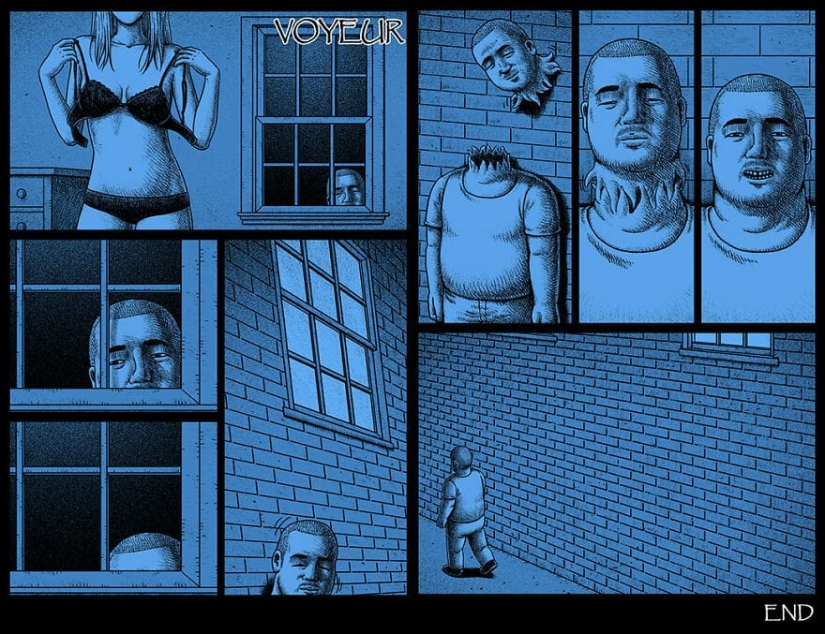 Cómics de miedo con finales espeluznantes de un artista taiwanés