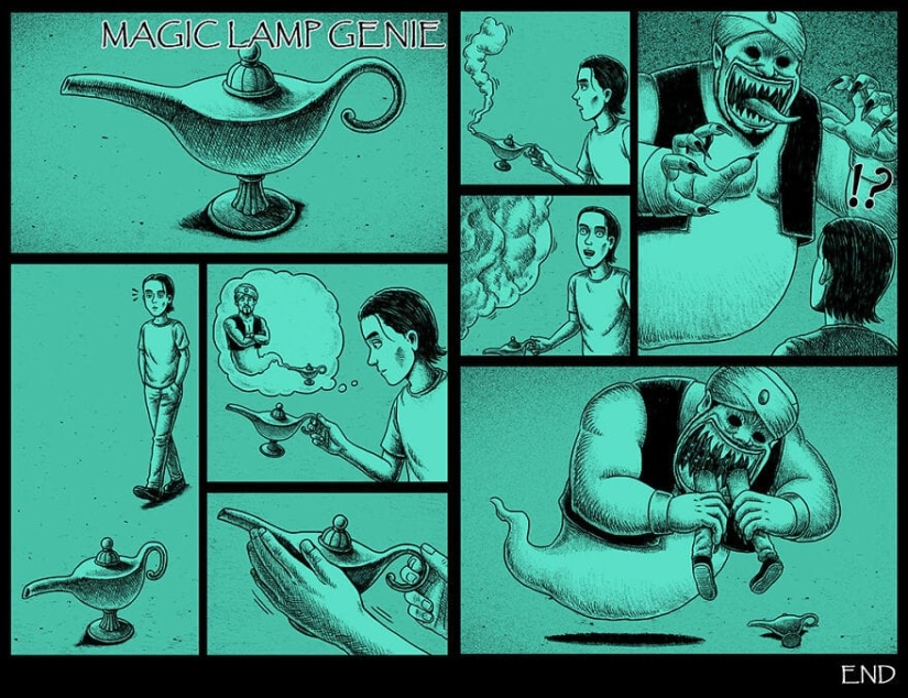 Cómics de miedo con finales espeluznantes de un artista taiwanés