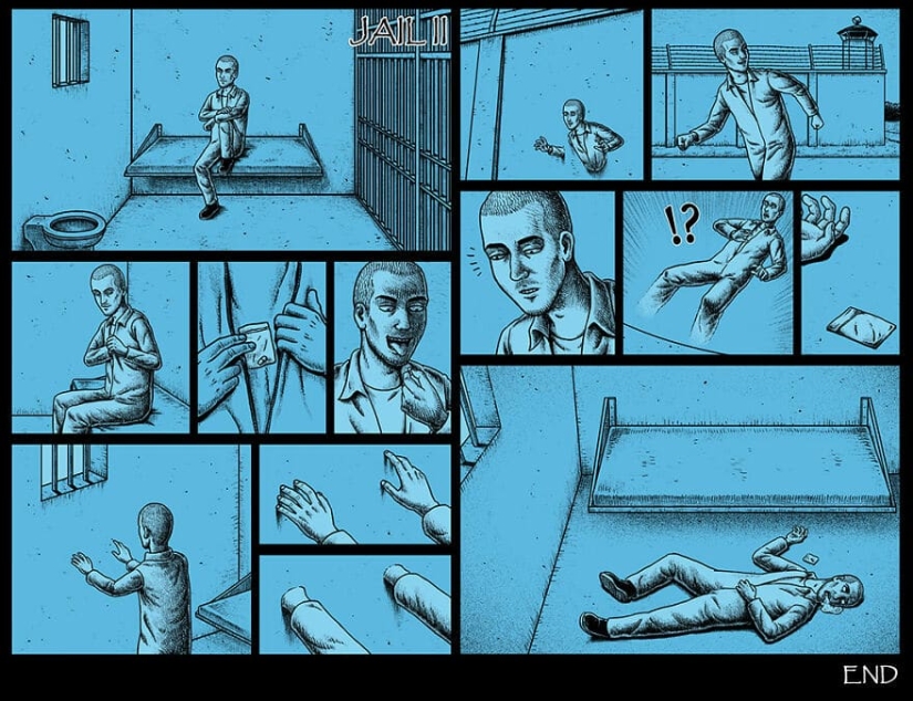 Cómics de miedo con finales espeluznantes de un artista taiwanés