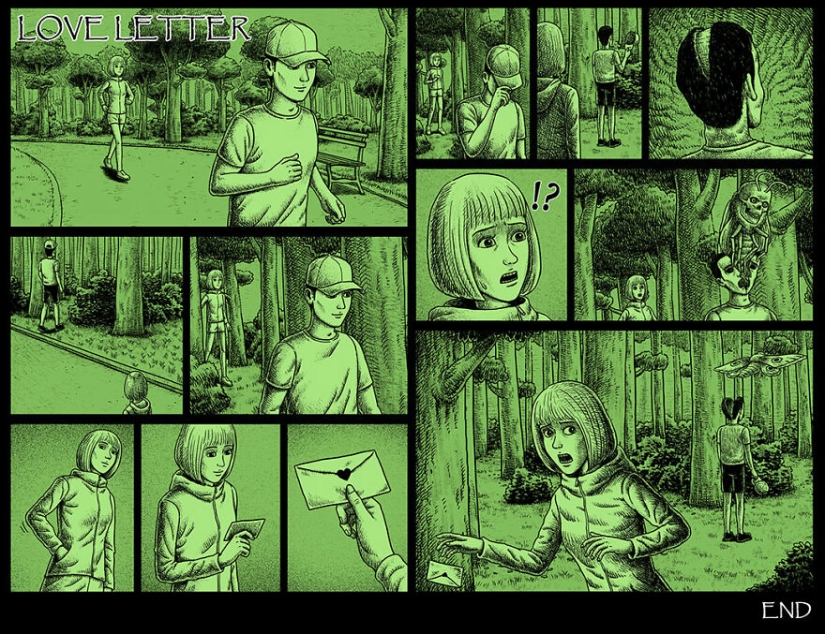 Cómics de miedo con finales espeluznantes de un artista taiwanés