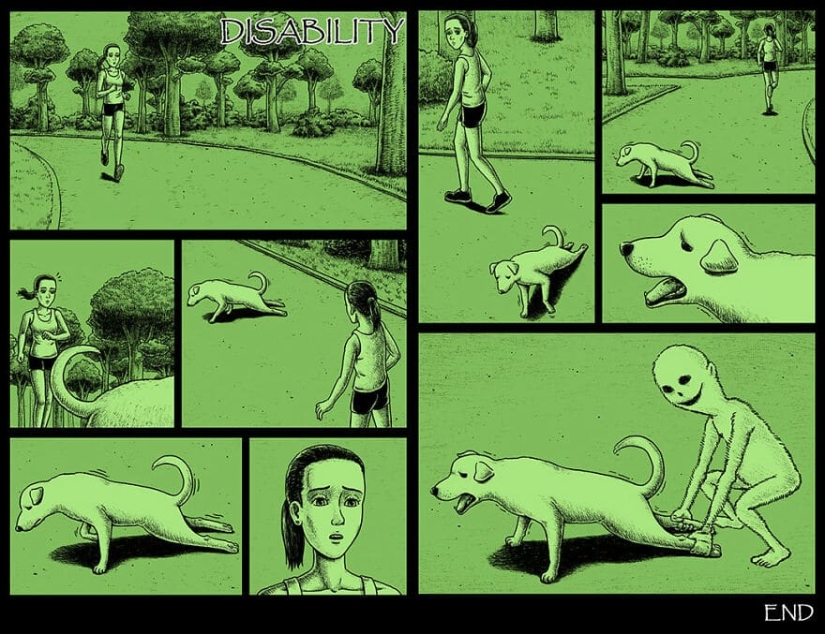 Cómics de miedo con finales espeluznantes de un artista taiwanés