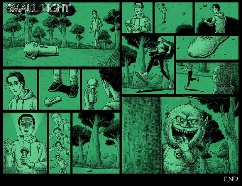 Cómics de miedo con finales espeluznantes de un artista taiwanés