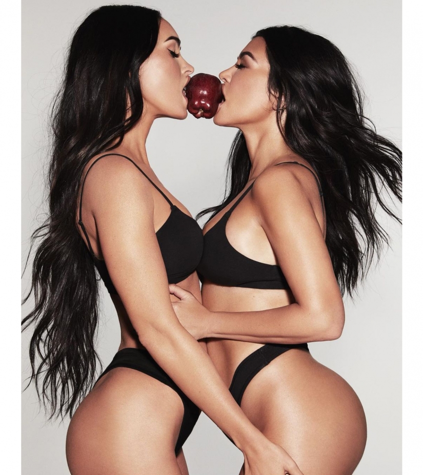 Combo caliente: Megan Fox y Kourtney Kardashian protagonizaron topless en un anuncio de ropa interior