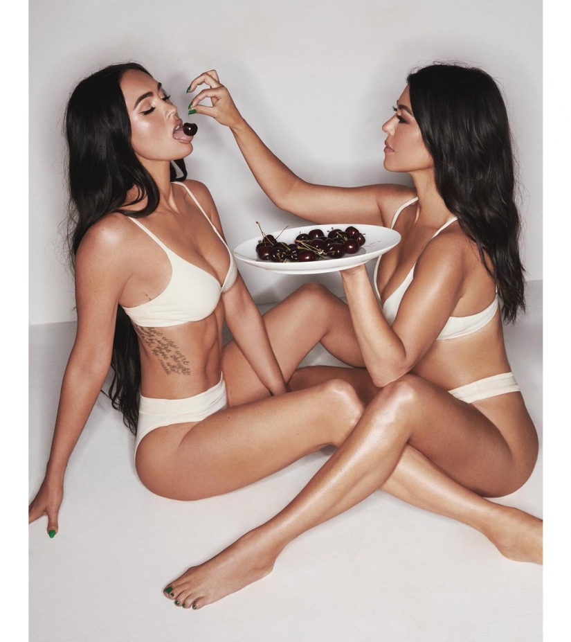 Combo caliente: Megan Fox y Kourtney Kardashian protagonizaron topless en un anuncio de ropa interior