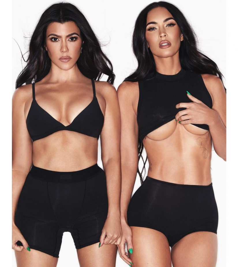 Combo caliente: Megan Fox y Kourtney Kardashian protagonizaron topless en un anuncio de ropa interior