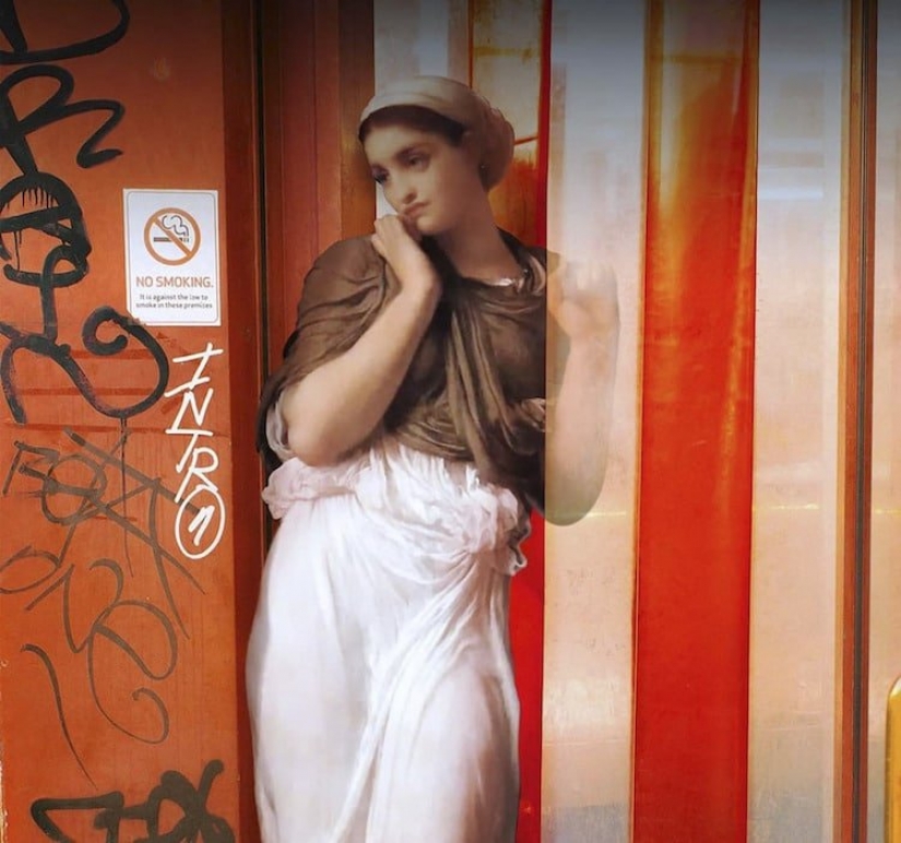 Con pinturas de pinturas clásicas en la vida moderna