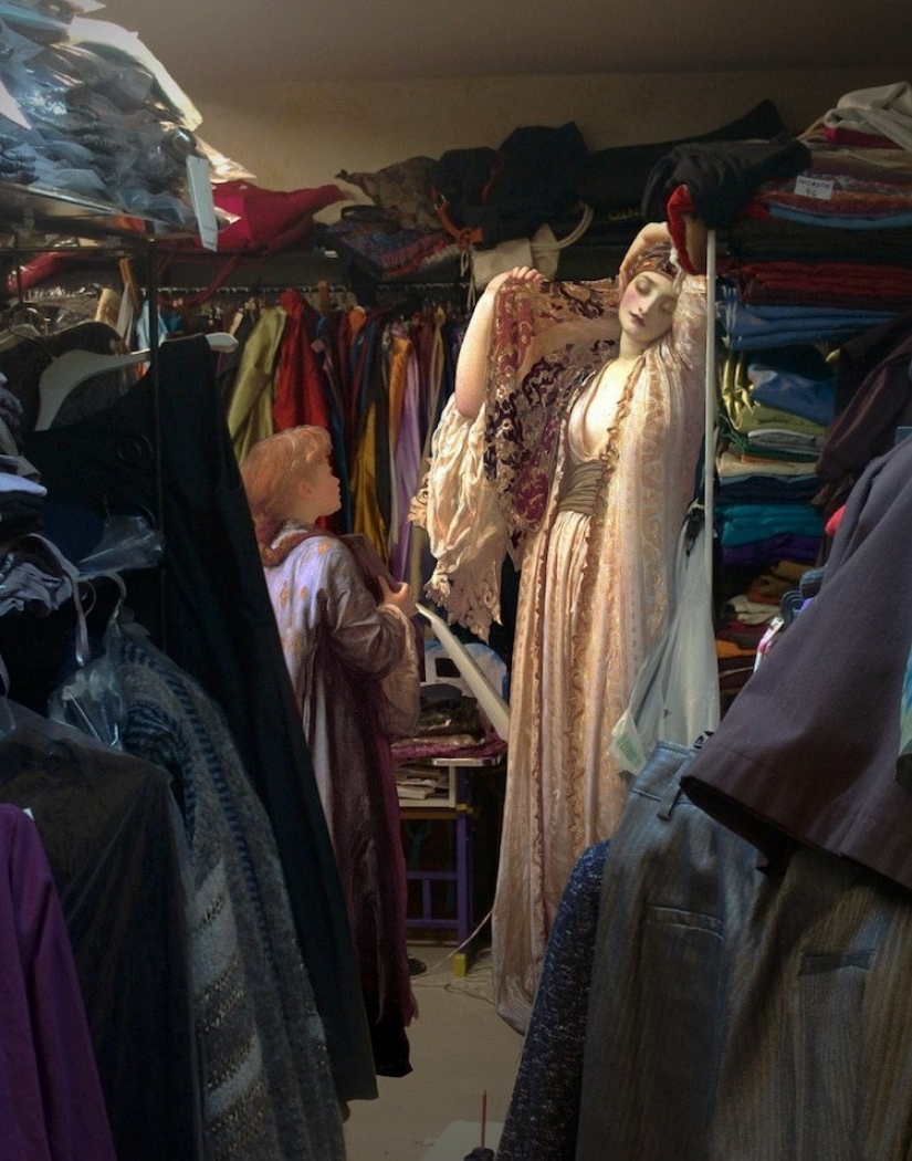 Con pinturas de pinturas clásicas en la vida moderna