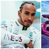 Cool guy on cool cars: una colección elegante de coches del corredor Lewis Hamilton