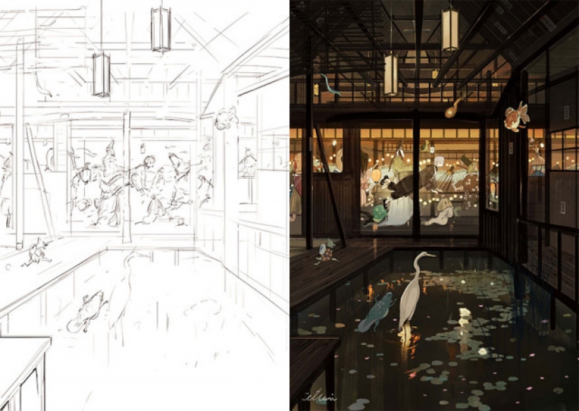 Croquis versus Final: los artistas muestran su trabajo en la etapa de boceto y terminado