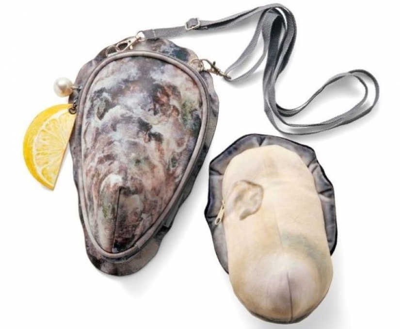 Delicacy on the shoulder: a Japanese firm has created an oyster-shaped handbag