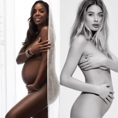 Desnuda y embarazada: icónica foto Bellucci, Lanzas, Kardashian y otras