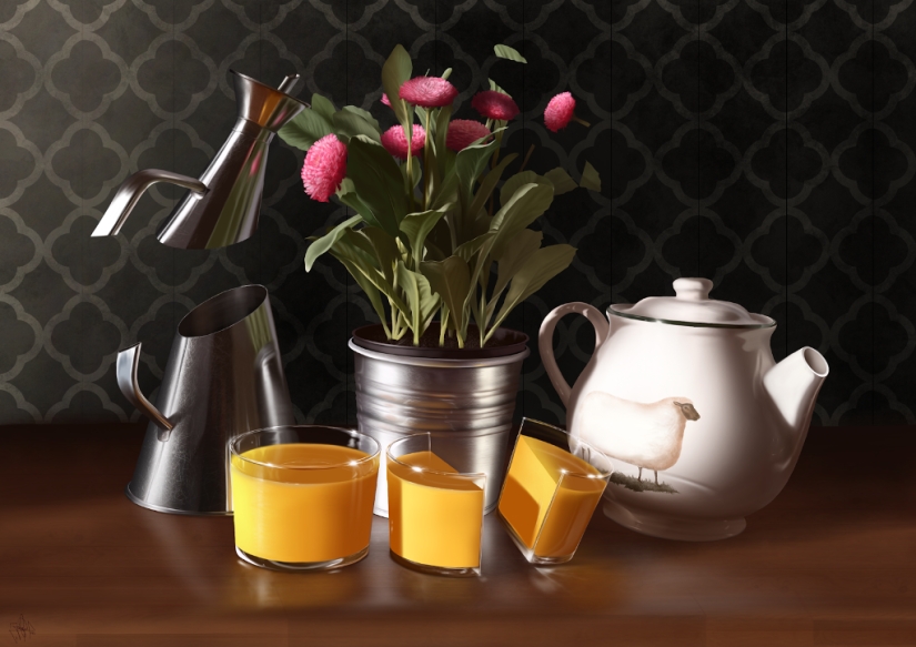 Dibujado en una tableta