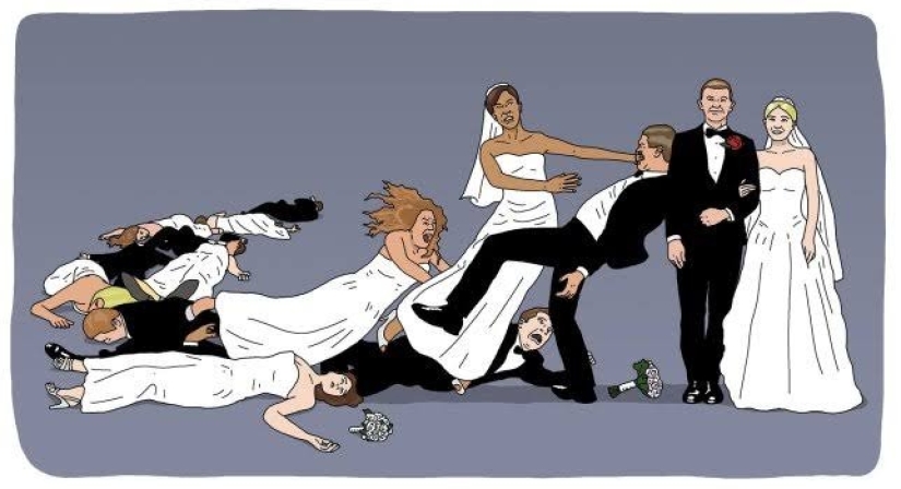 Efecto dominó: tres novias a su vez se divorciaron de sus maridos durante dos años