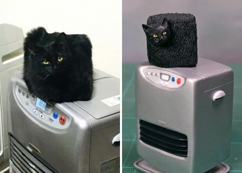 El artista crea las figuras de los animales en el divertido meme de Internet