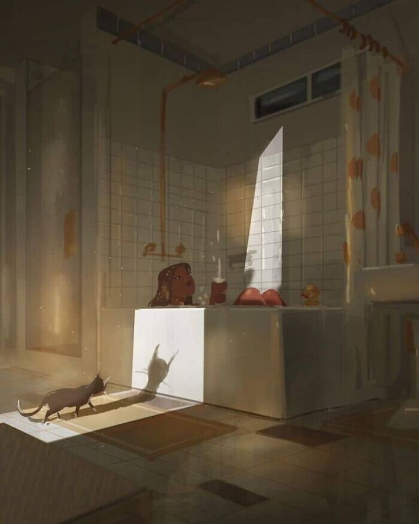 El artista documentos de la idílica momentos de la vida con su esposa e hijos